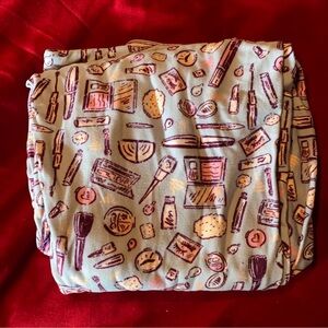 LuLaRoe Makeup Print Leggings - Pink and Cream